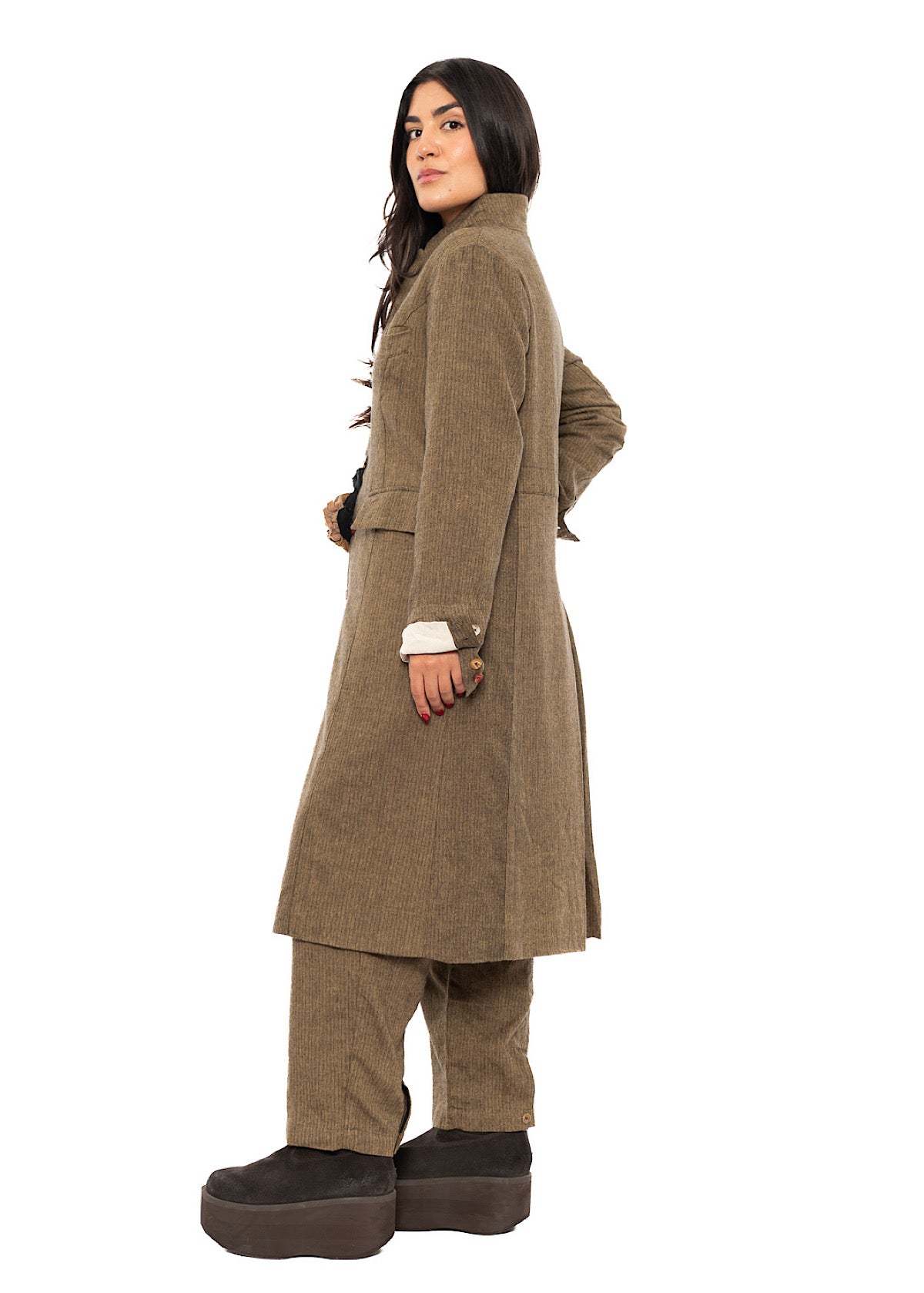 LONGLINE HERRINGBONE COAT