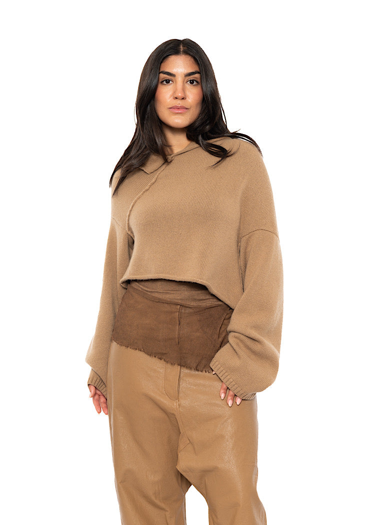 CROPPED MERINO YAK PULLOVER