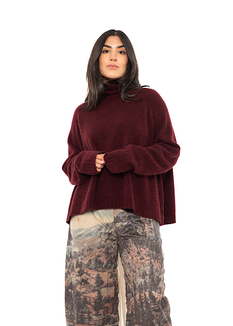 BRUSHED MÉLANGE KNITTED PULLOVER
