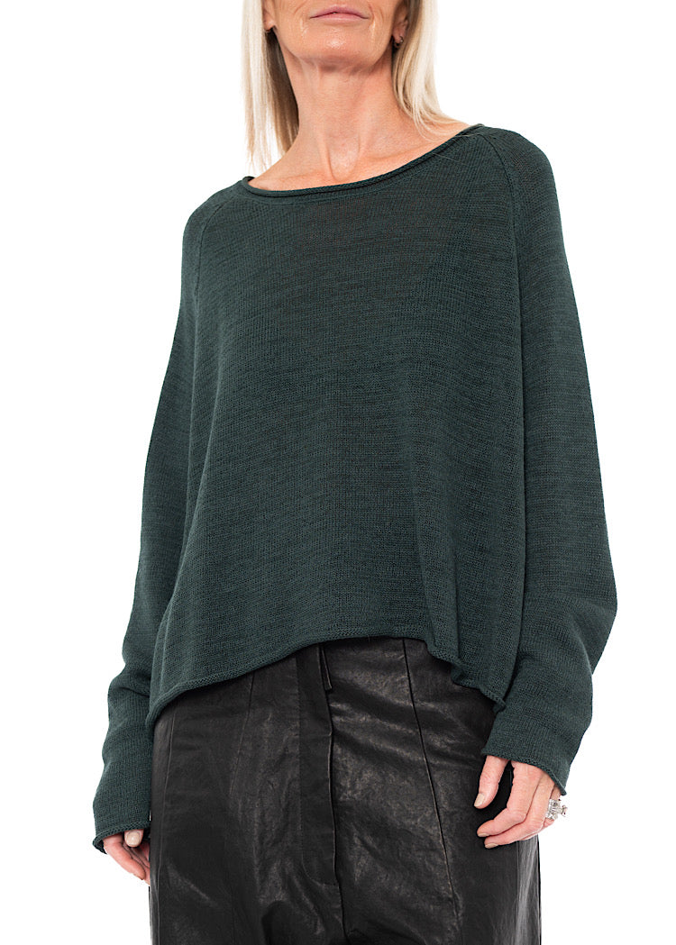 LINEN-BLEND KNITTED PULLOVER