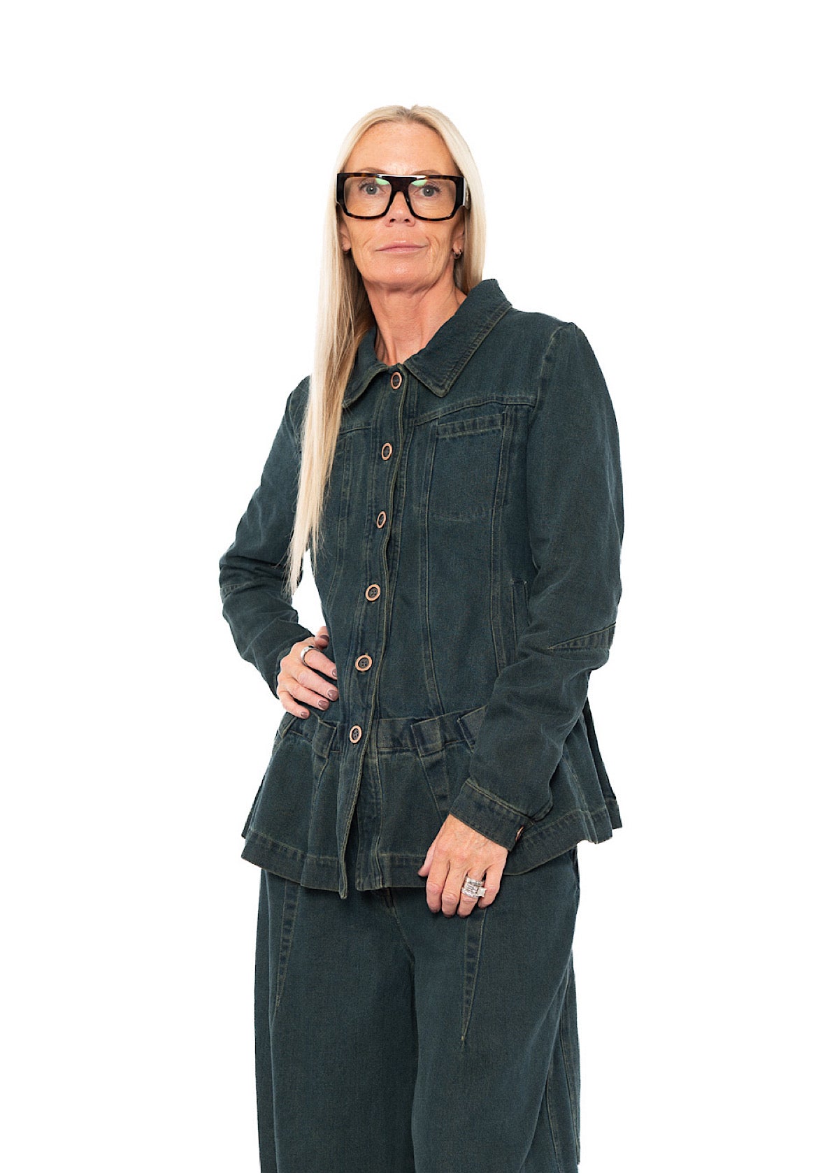 GARMENT-DYED DENIM JACKET