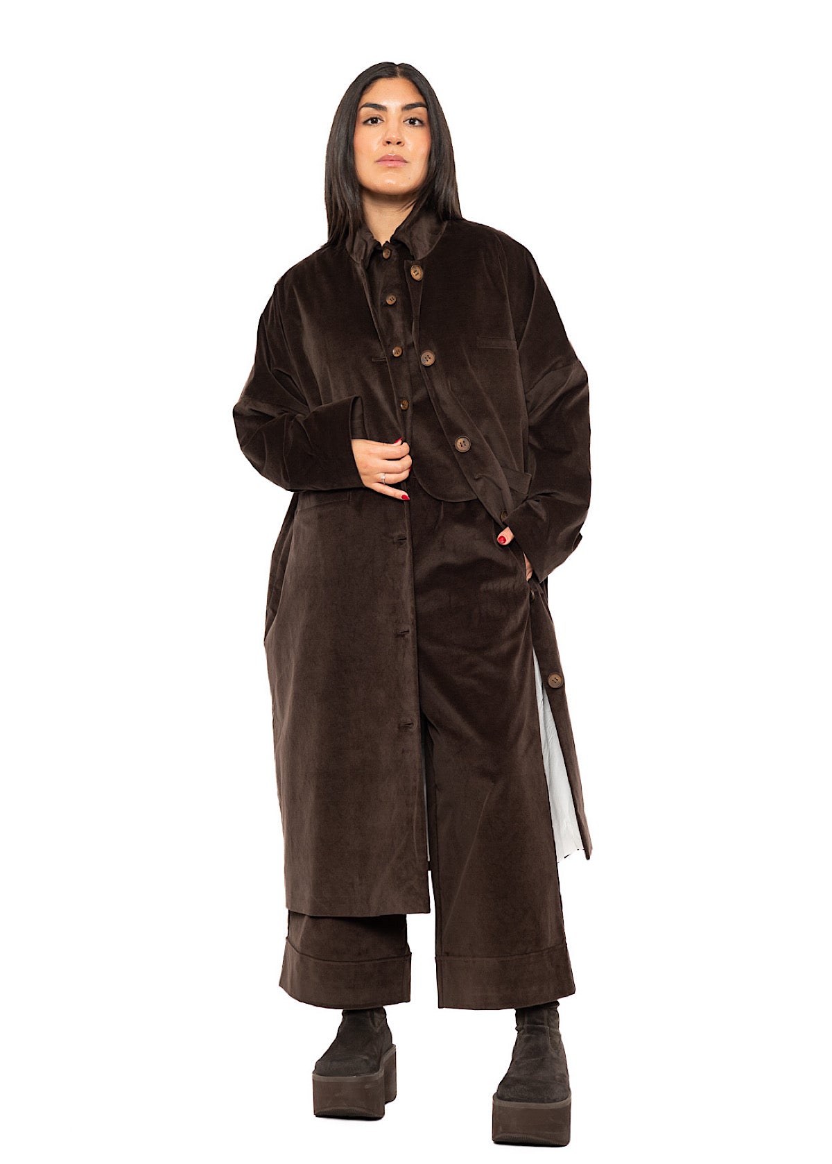 OVERSIZED VELVET ISA COAT