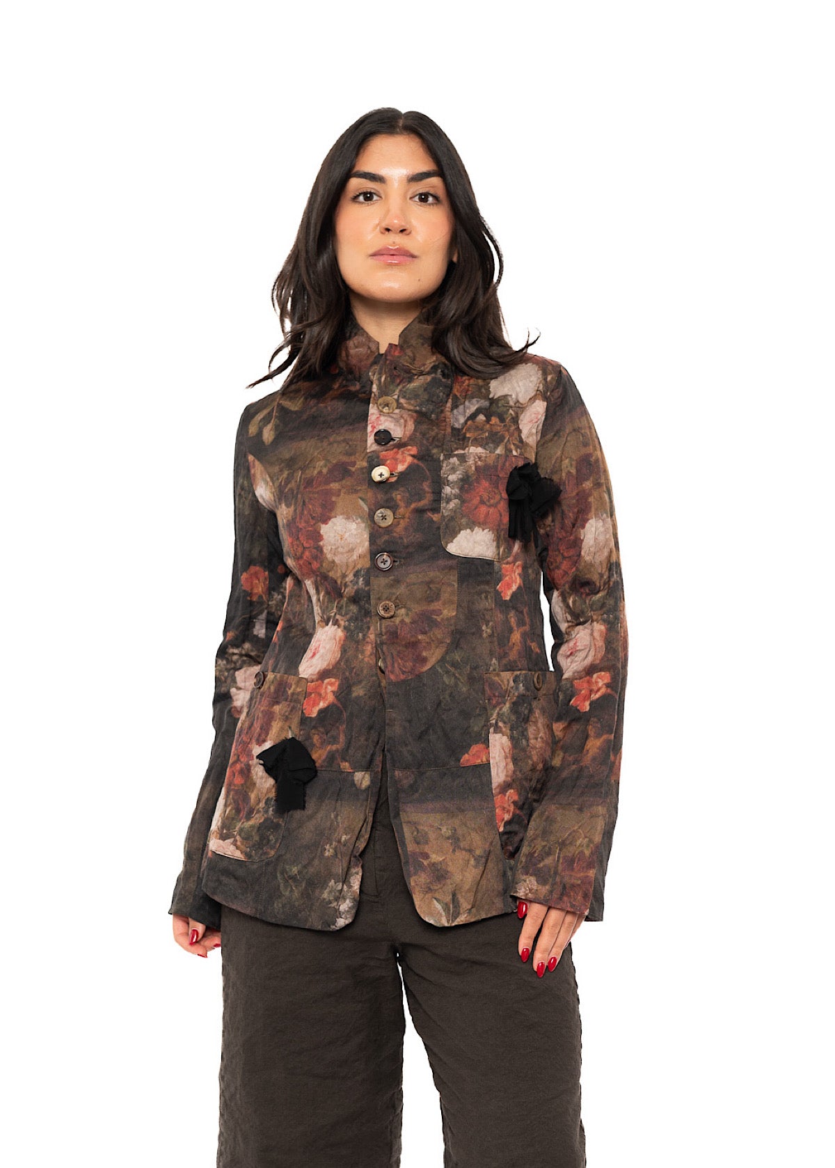 FLORAL PRINT TAILORED JACKET