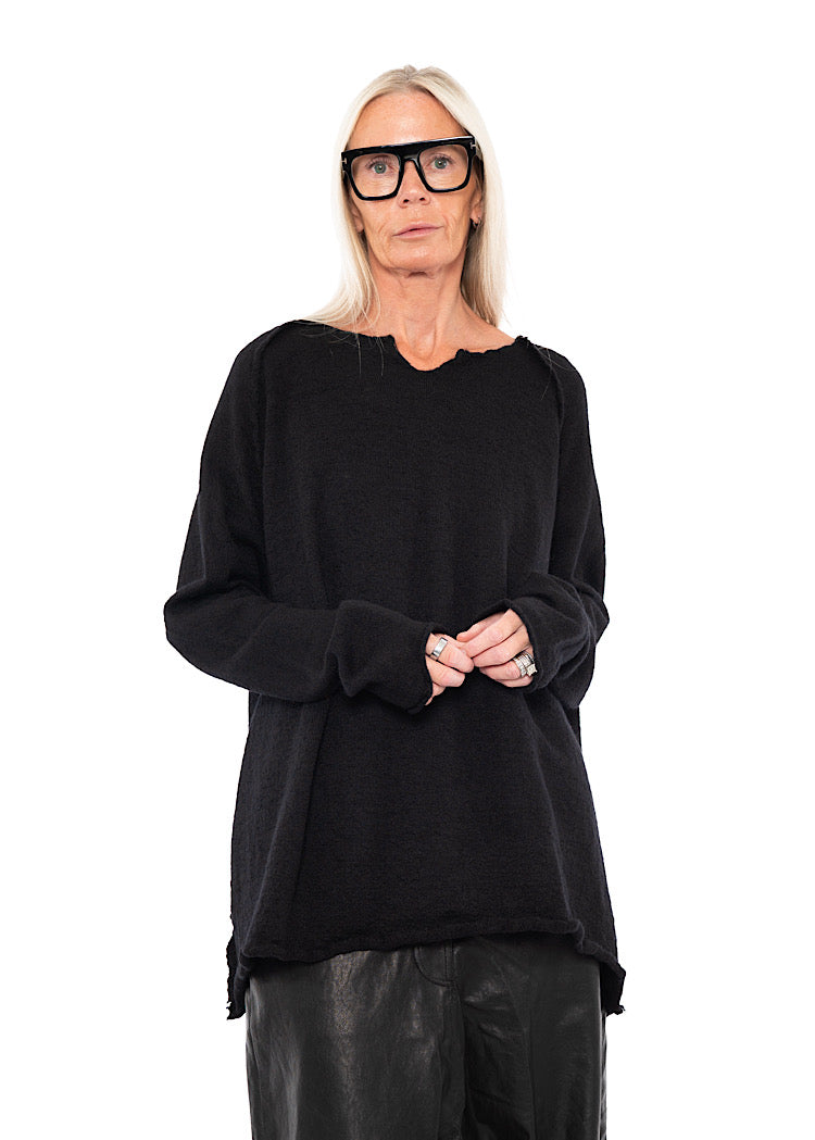 RELAXED BOILED WOOL PULLOVER