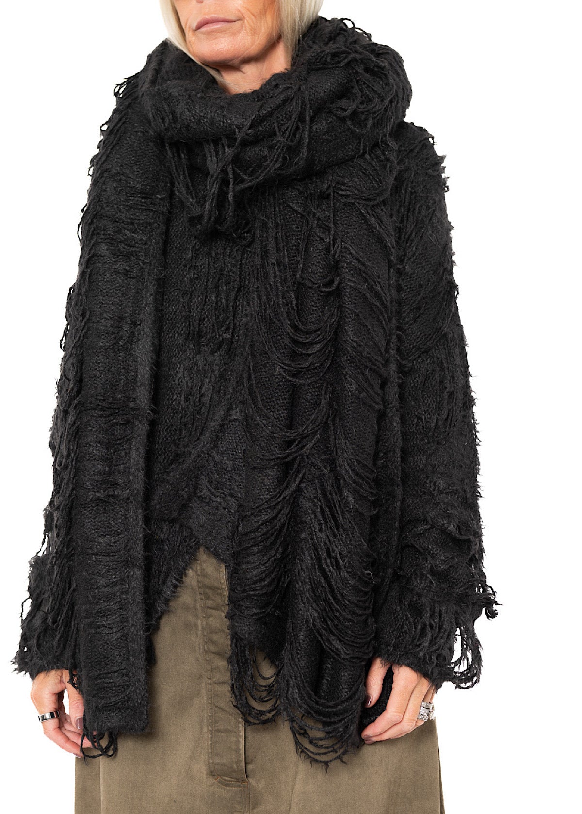 LADDERED SILK KNIT SCARF