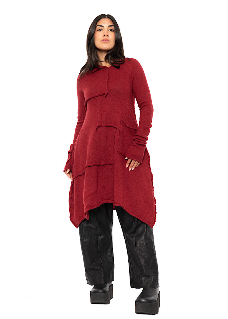 ASYMMETRIC WOOL KNITTED TUNIC
