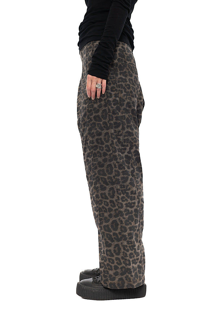 LEOPARD PRINT DROP CROTCH TROUSER