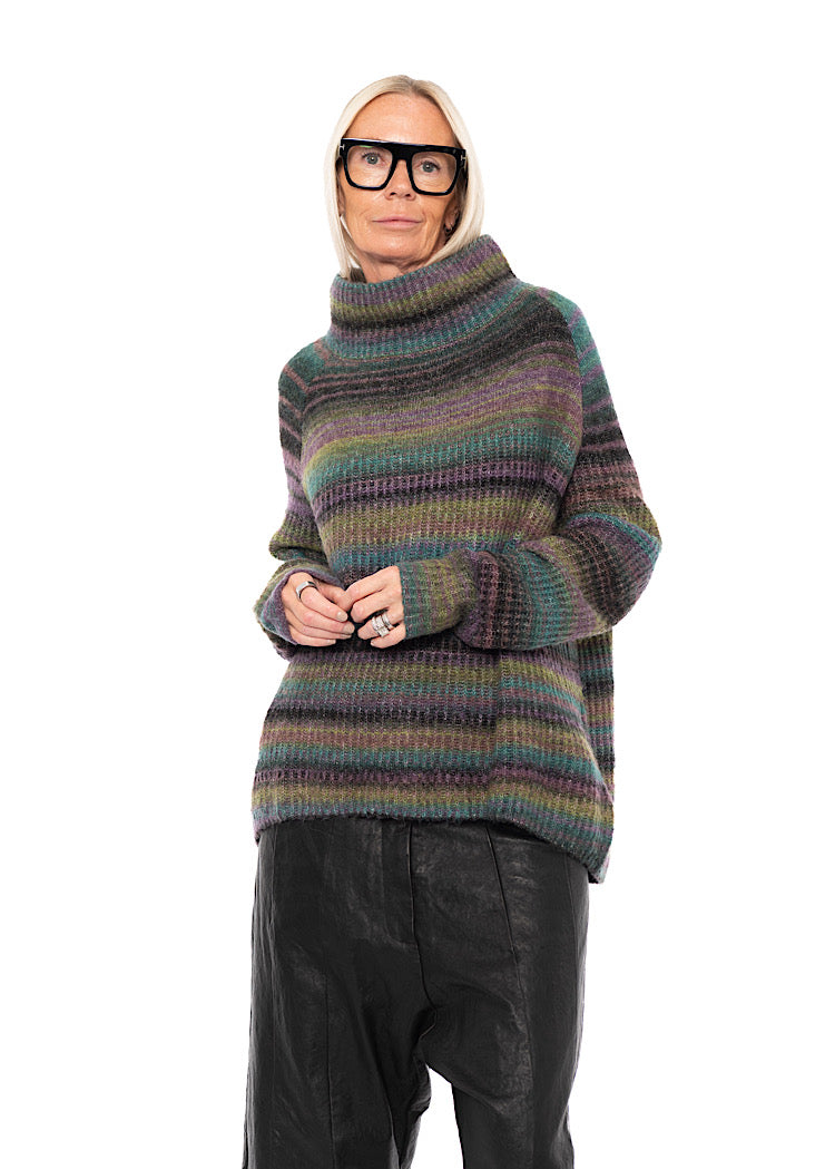 MULTICOLOUR STRIPE KNITTED PULLOVER