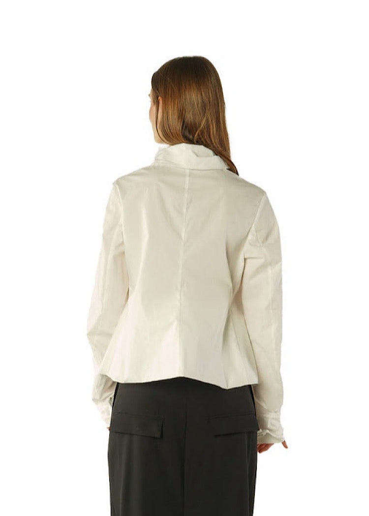 WIRED RUFFLE COTTON SHIRT *BLACK* (SHOWN IN OFF-WHITE)