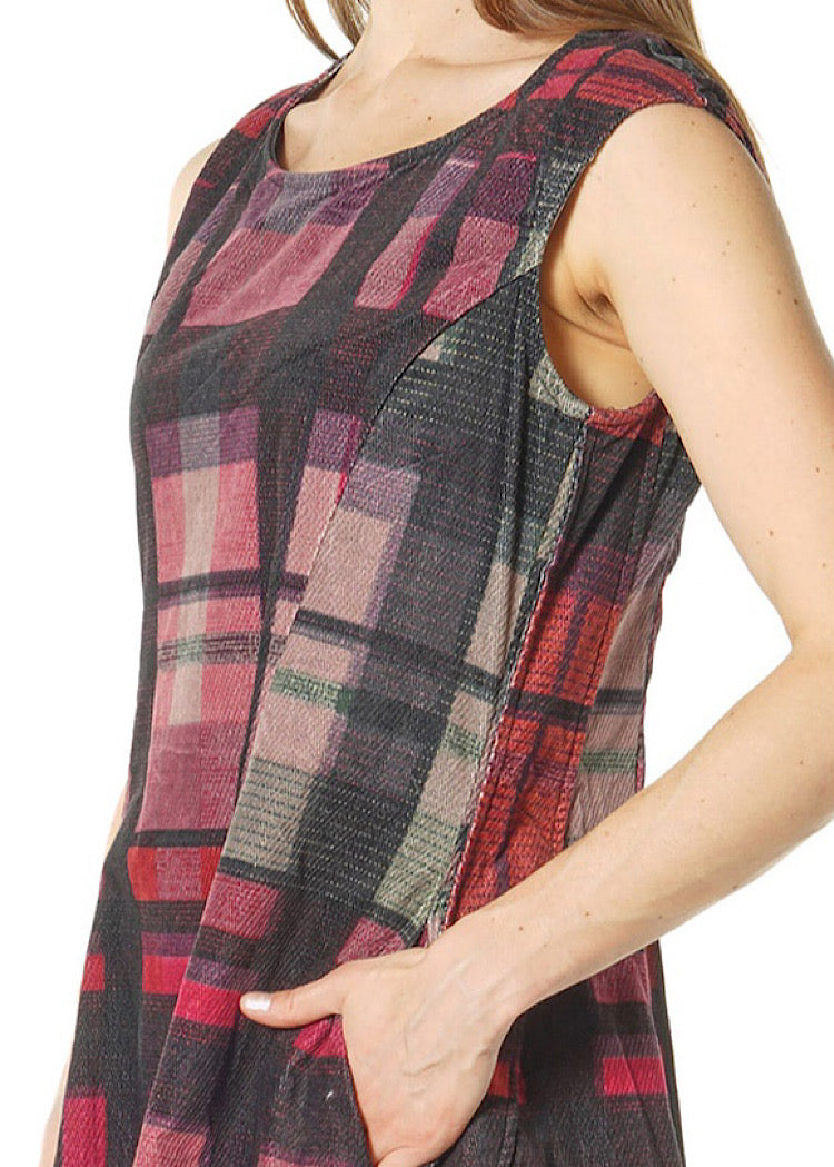 HERITAGE CHECK BALLOON DRESS