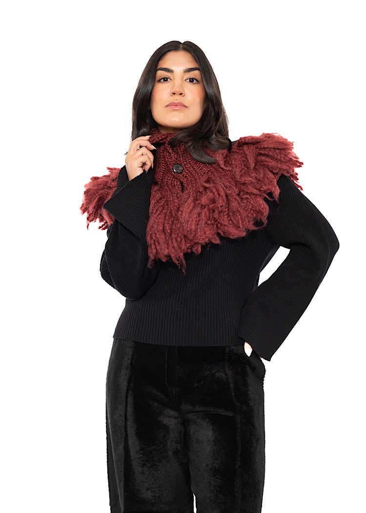 WOOL SILK CASHMERE KNIT COLLAR