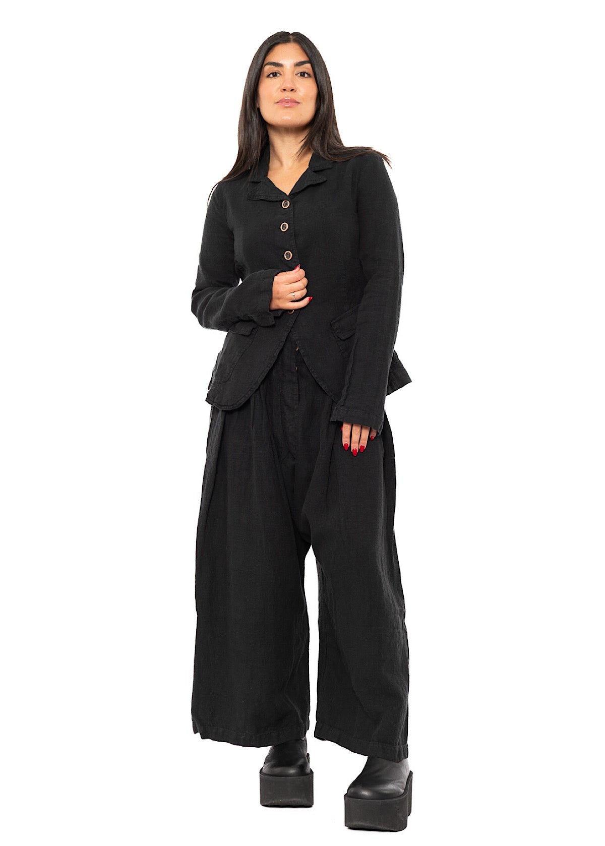 WINTER LINEN WIDE-LEG TROUSER