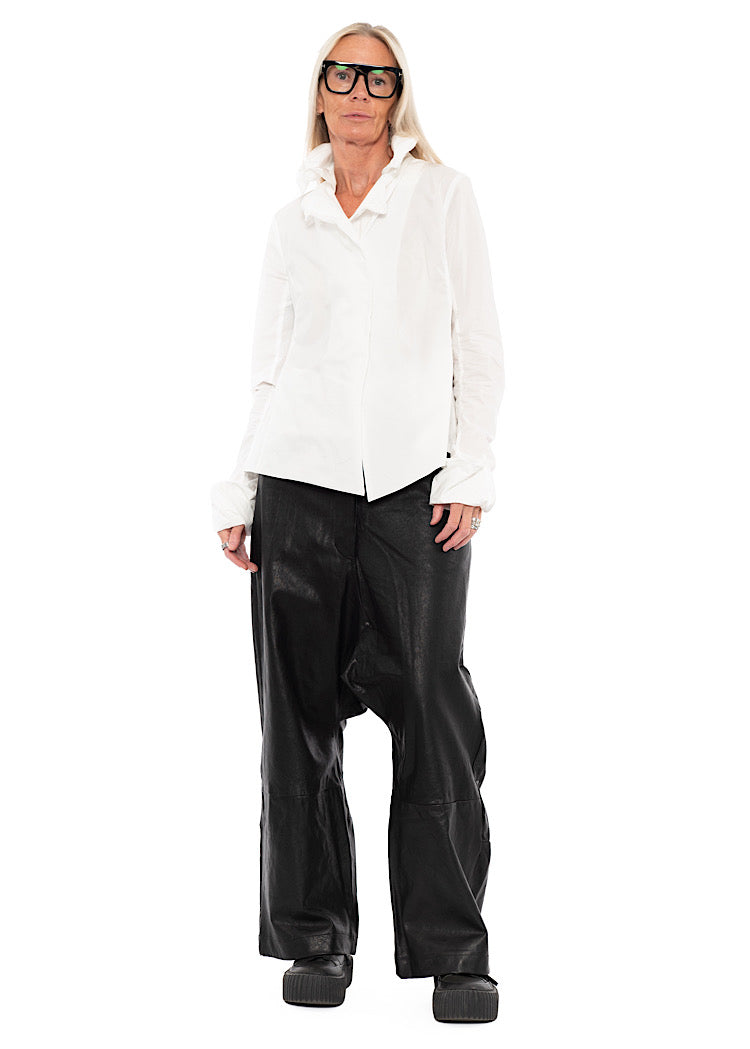 WIRED RUFFLE COTTON SHIRT