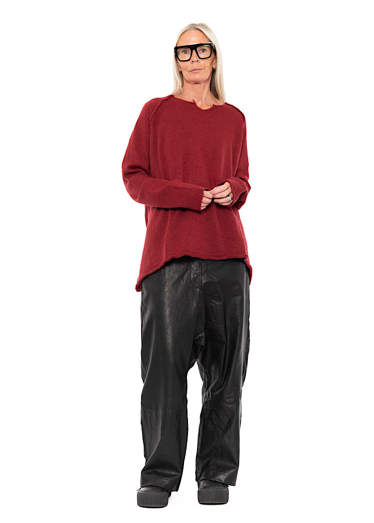 RELAXED BOILED WOOL PULLOVER