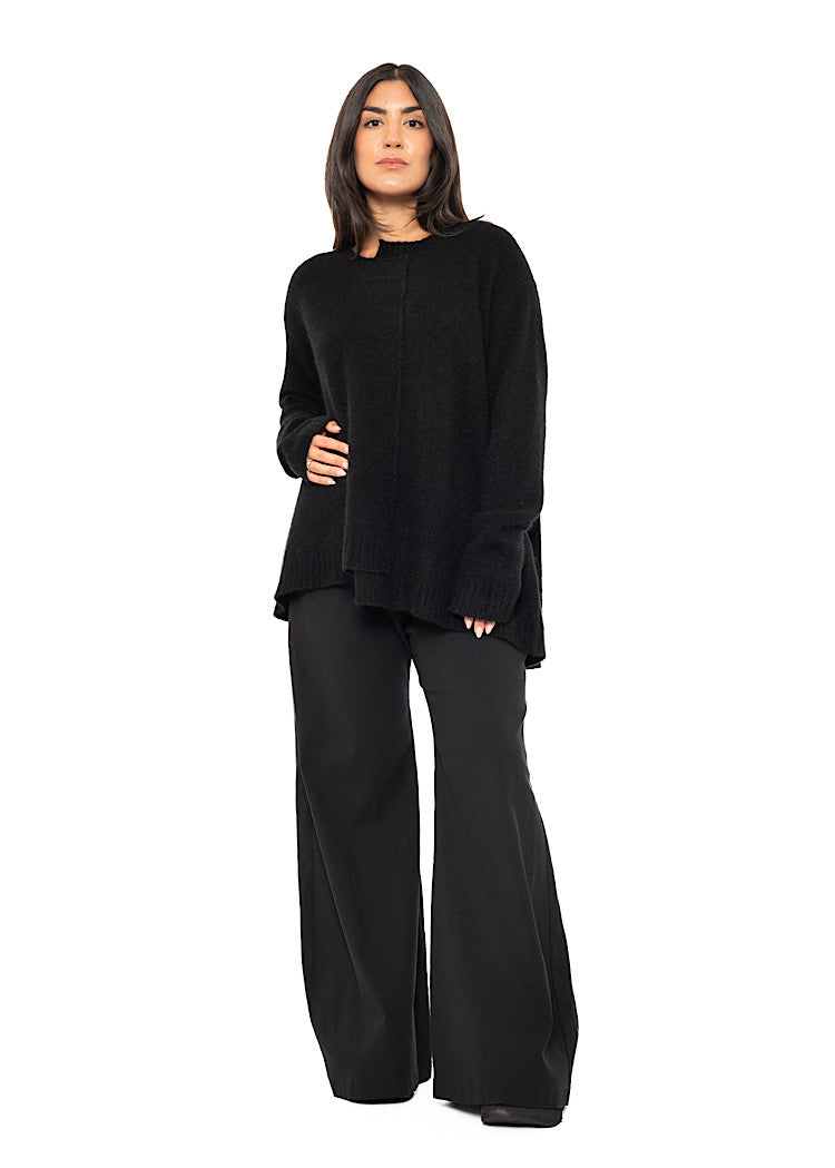 BRUSHED MÉLANGE KNITTED PULLOVER