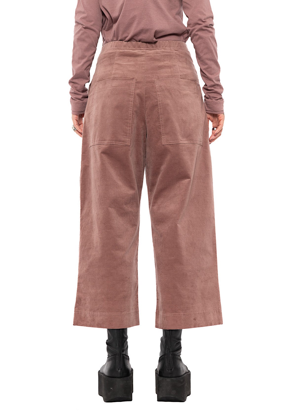 STRETCH-VELVET WIDE LEG TROUSER