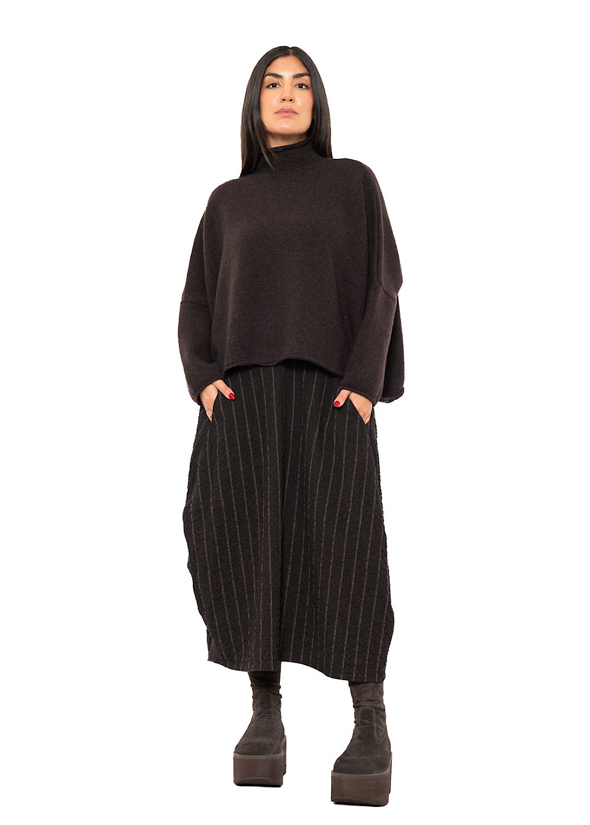 STRIPED WOOL BLEND ISOTTA SKIRT