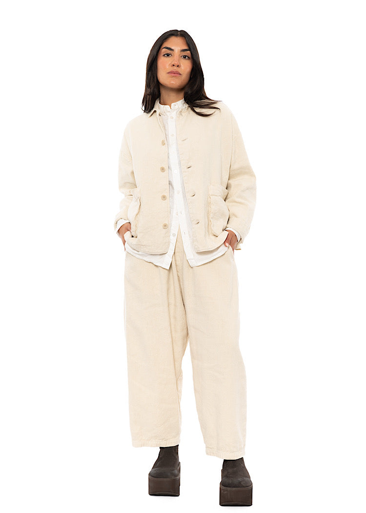 LINEN-COTTON UTILITY JACKET