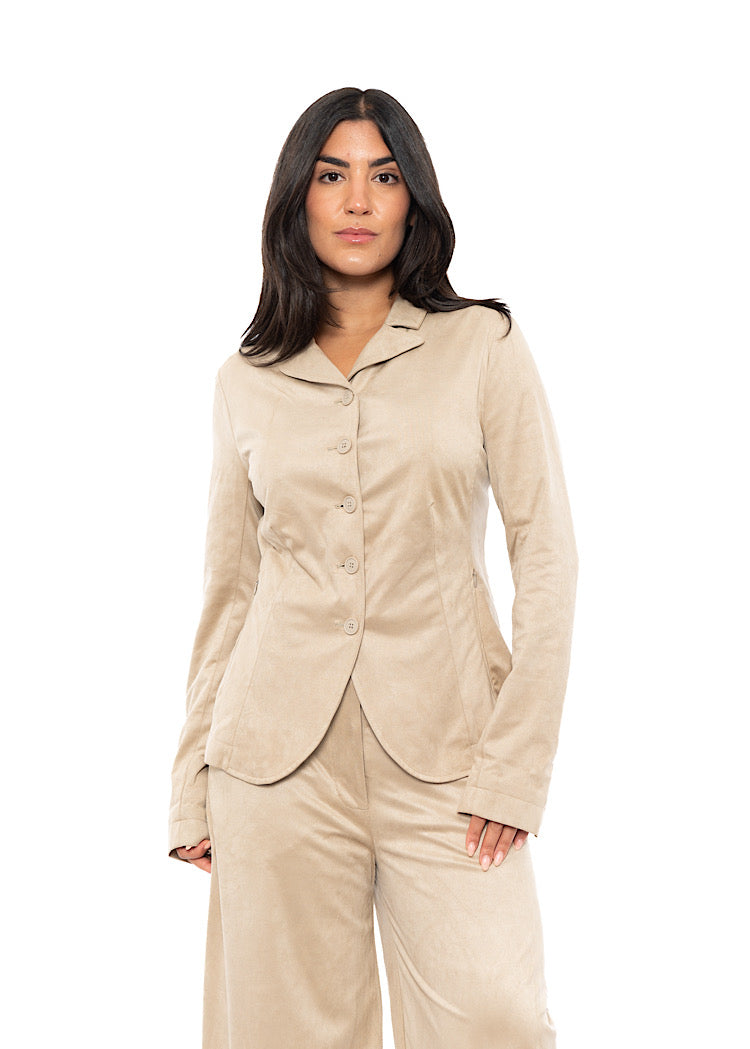 FAUX SUEDE TAILORED JACKET
