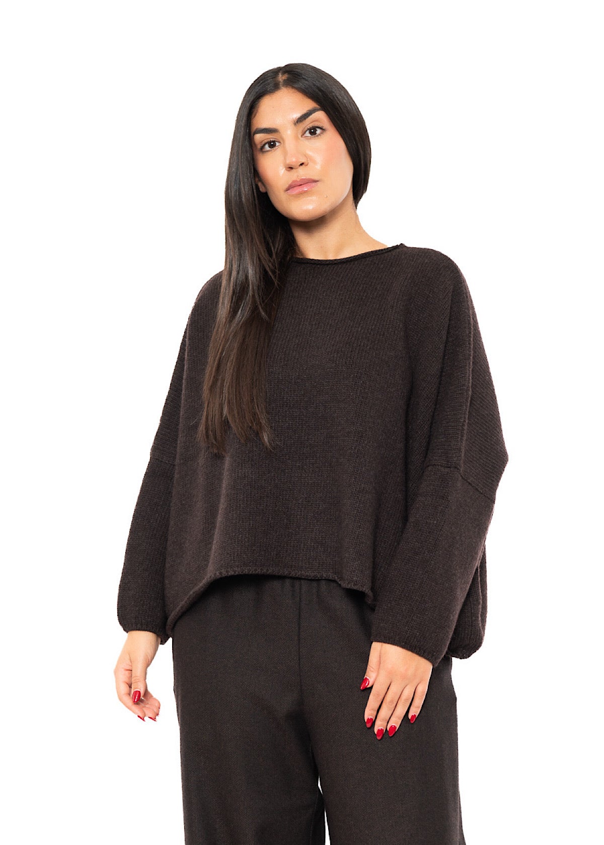 CROPPED CASHMERE BLEND FAUSTA PULLOVER