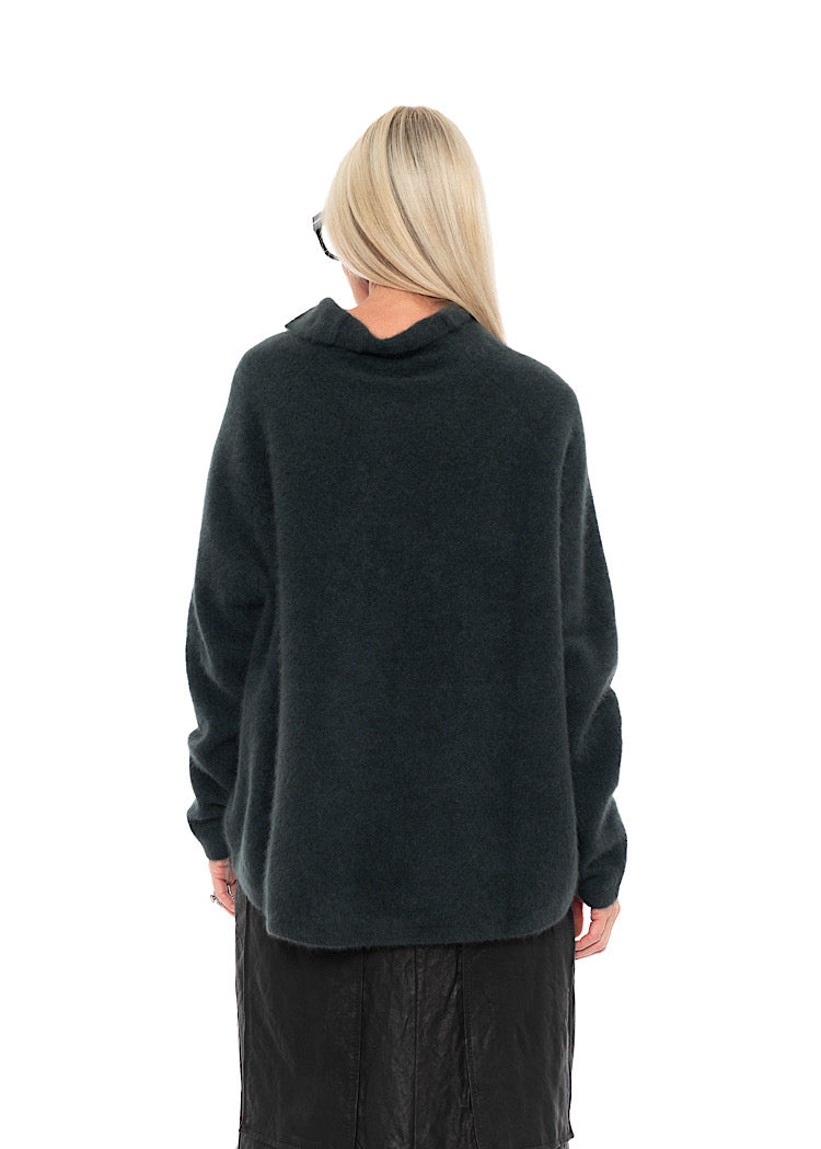 SIGNATURE RACCOON FUNNEL NECK KNIT