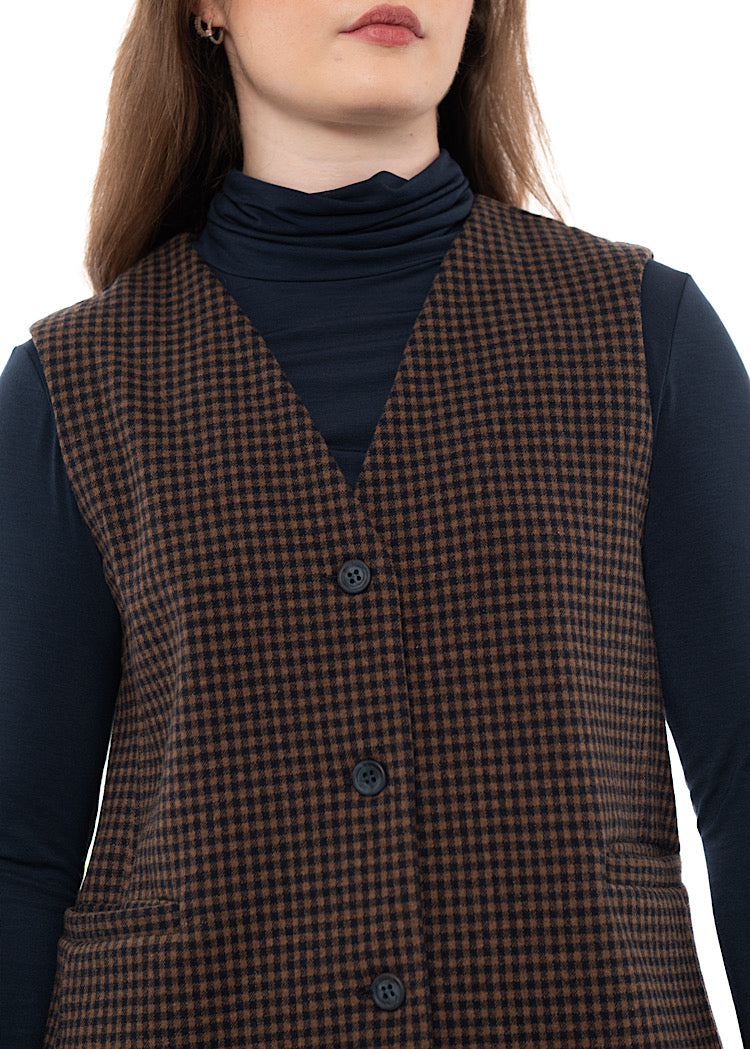 MICRO-CHECK GENNY WAISTCOAT