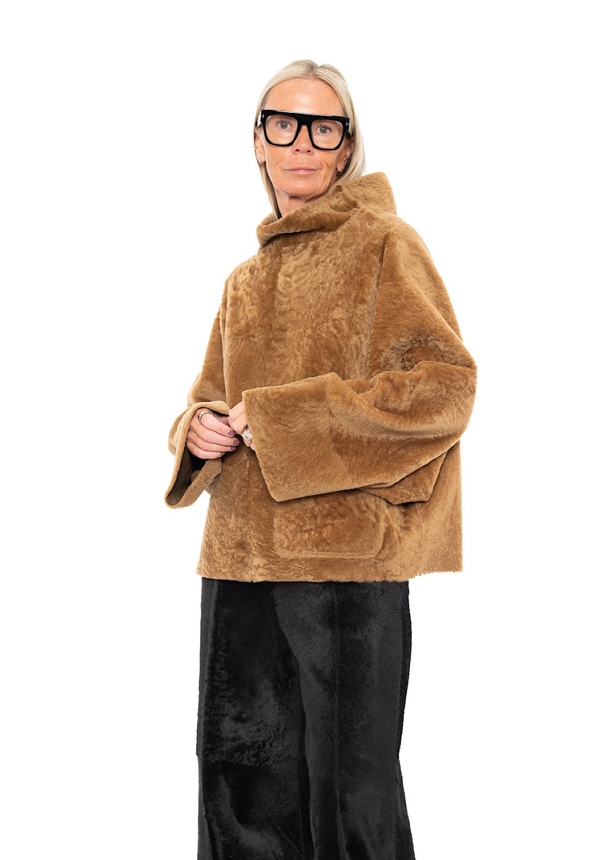 FUR-FINISHED PULLOVER