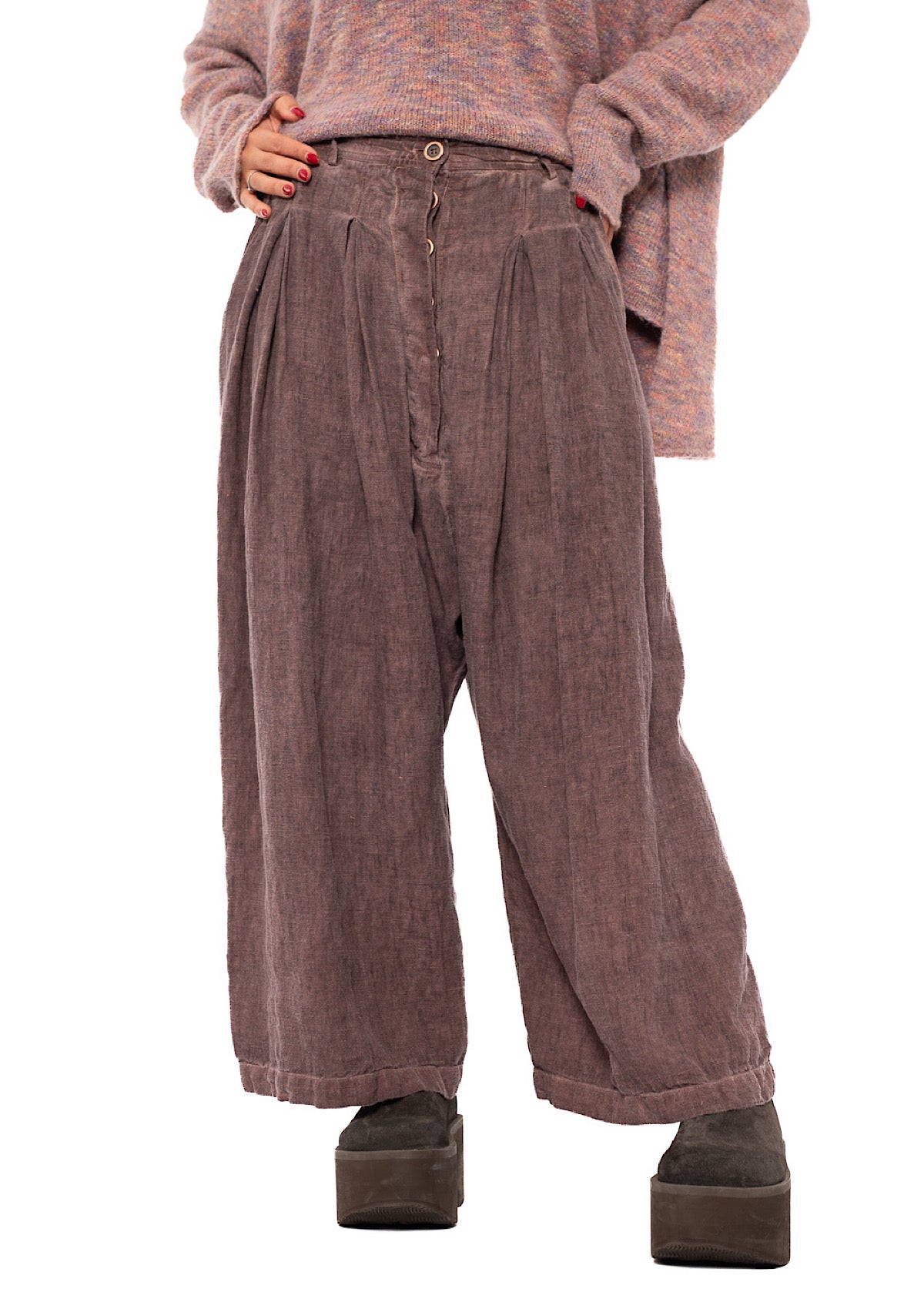 WINTER LINEN WIDE-LEG TROUSER