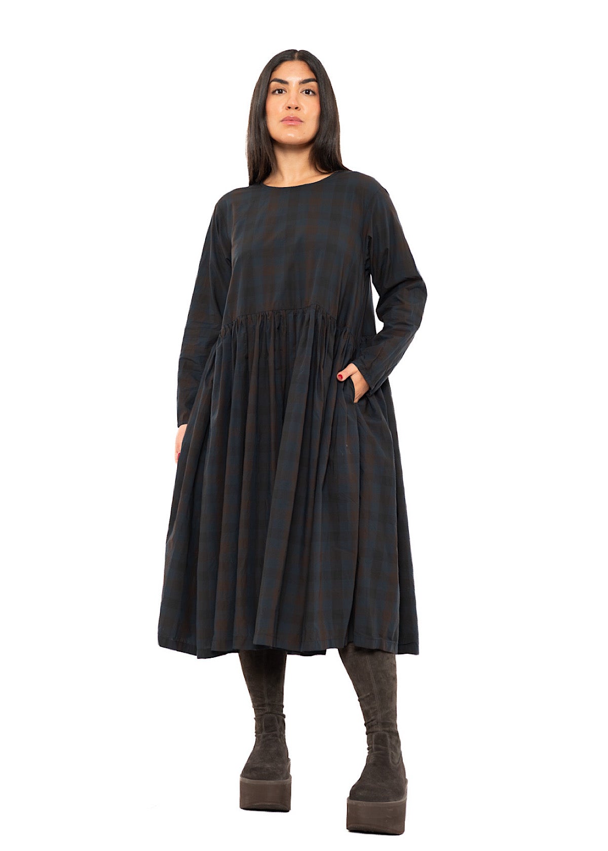 CHECKED COTTON DRESS