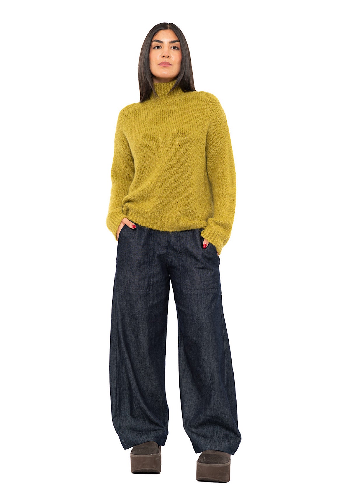 RELAXED HIGH NECKLINE PULLOVER