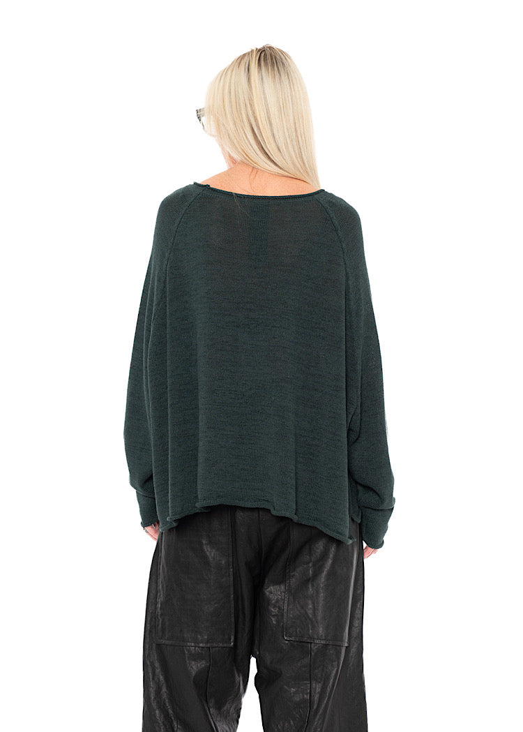 LINEN-BLEND KNITTED PULLOVER