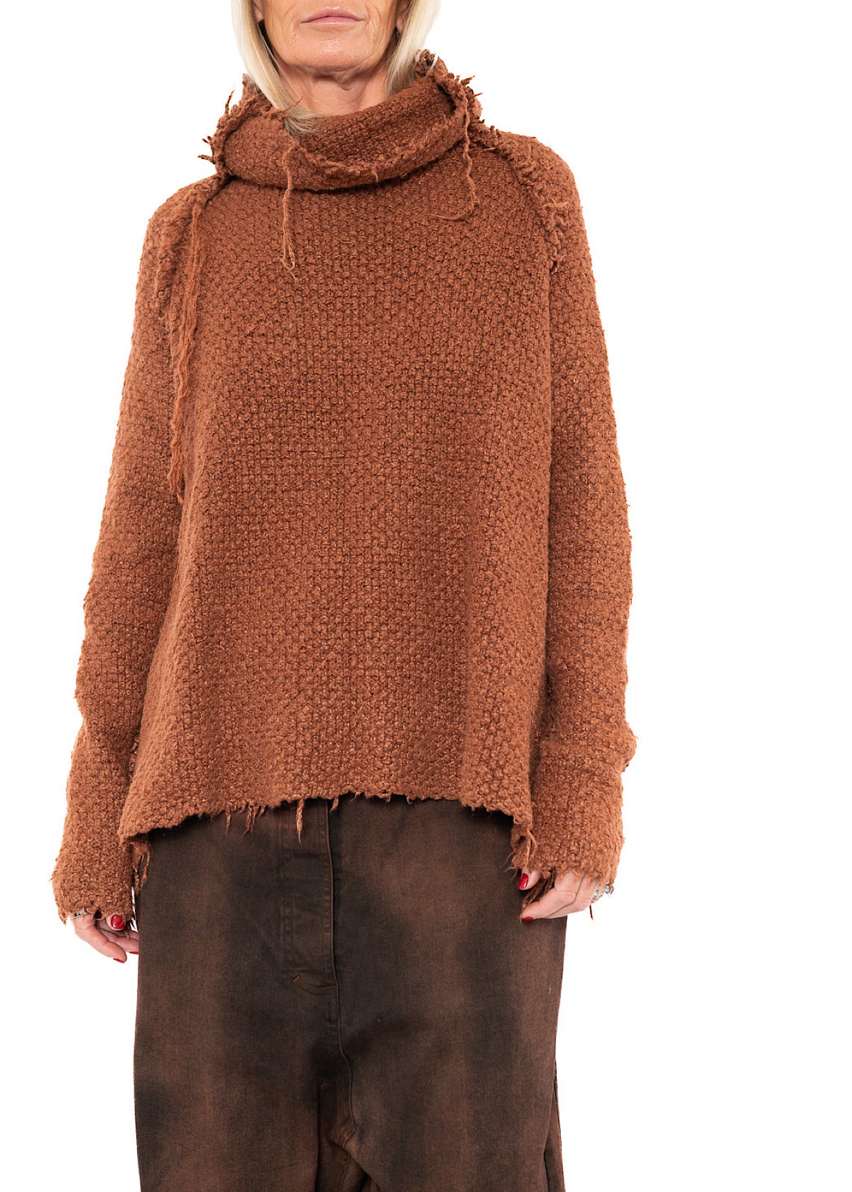TEXTURED SILK KNIT PULLOVER
