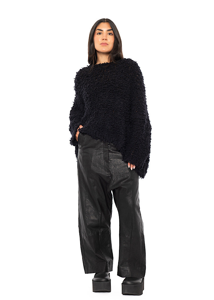 TEXTURED WOOL BLEND PULLOVER