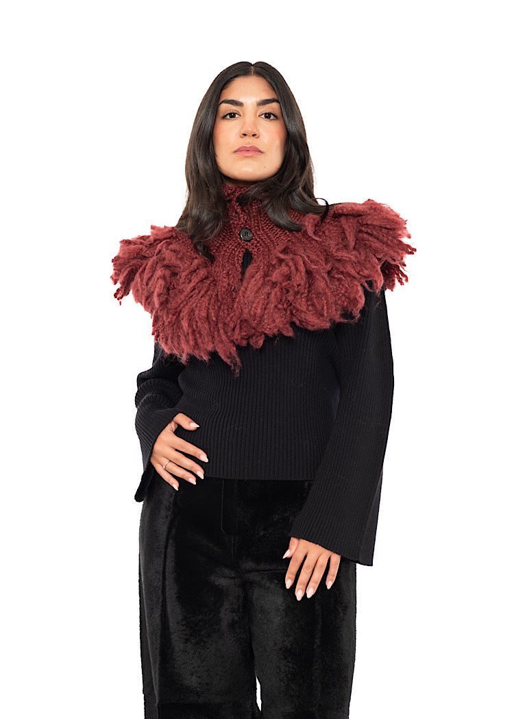 WOOL SILK CASHMERE KNIT COLLAR