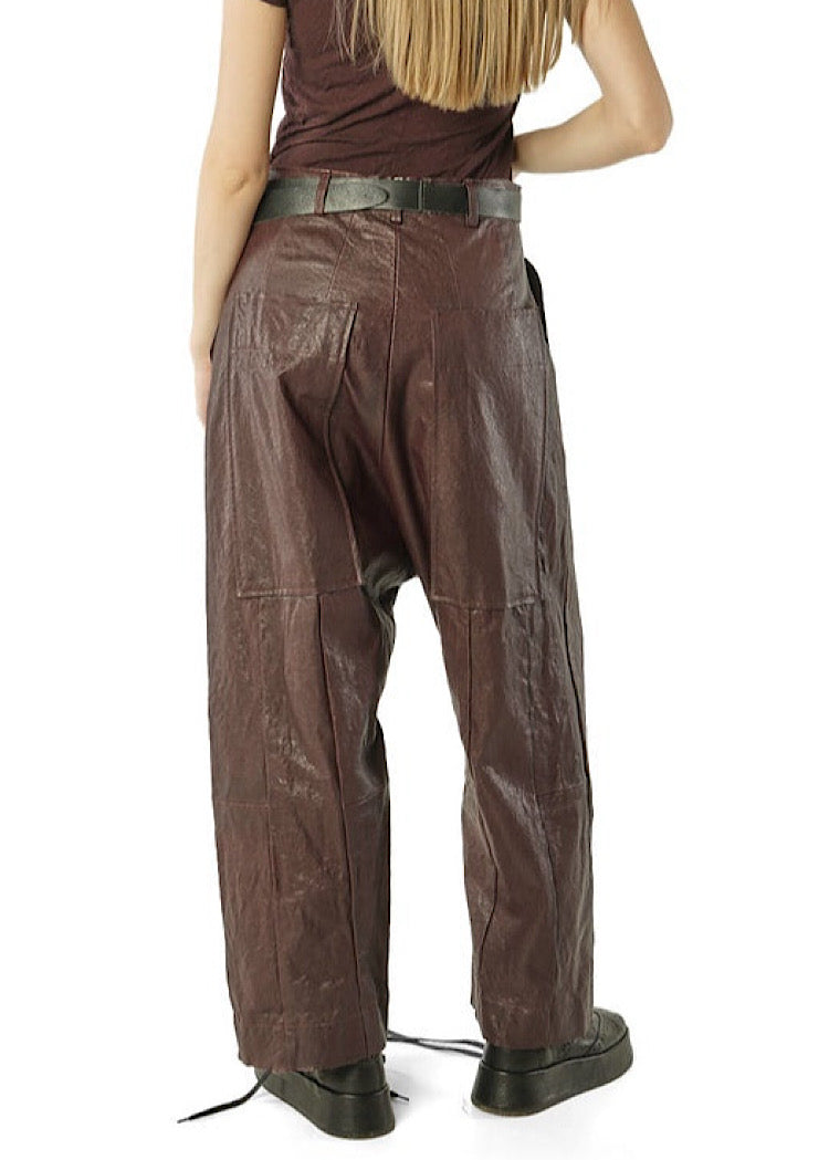 SIGNATURE LEATHER DROP CROTCH TROUSER *UMBRA* (SHOWN IN PURPLE)