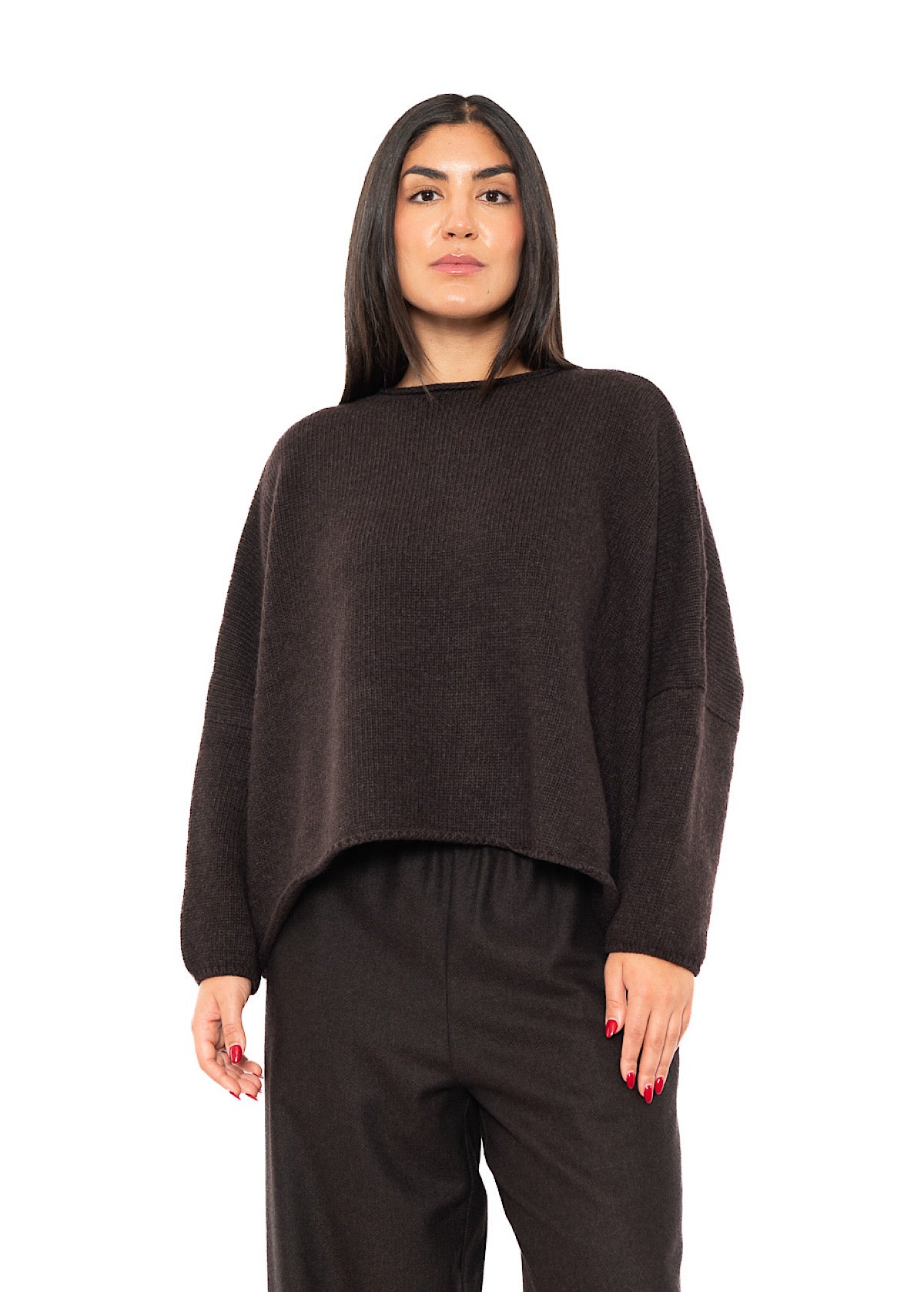 CROPPED CASHMERE BLEND FAUSTA PULLOVER