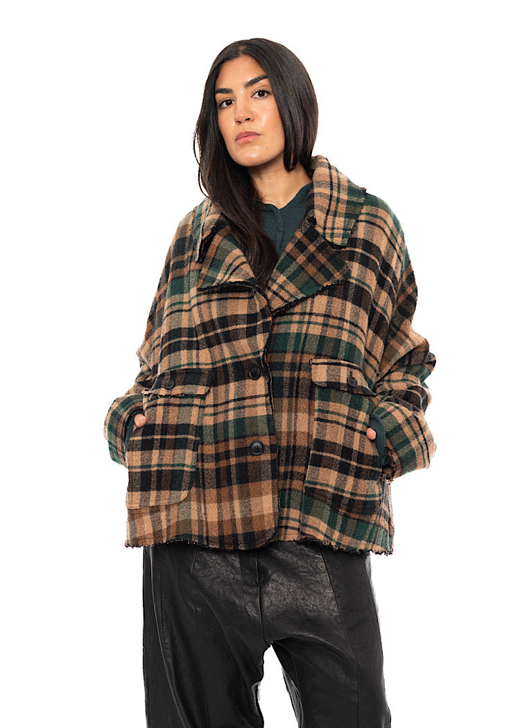 OVERSIZED CHECK WOOL JACKET