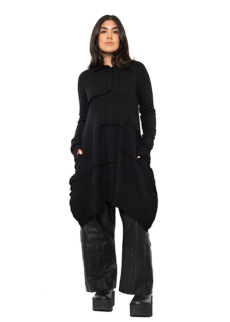 ASYMMETRIC WOOL KNITTED TUNIC