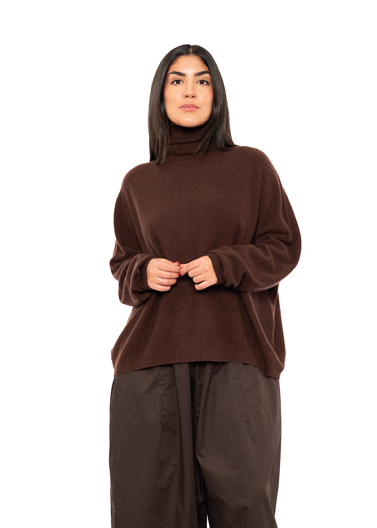 ROLL NECK CASHMERE PULLOVER