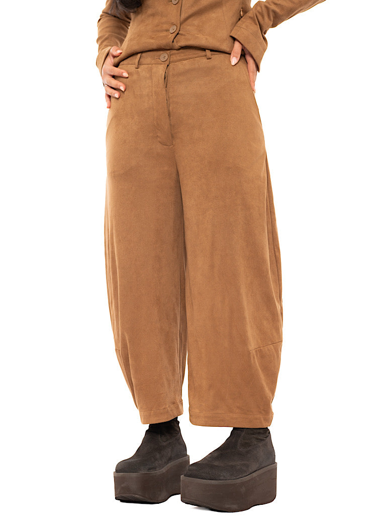 FAUX SUEDE BALLOON TROUSER