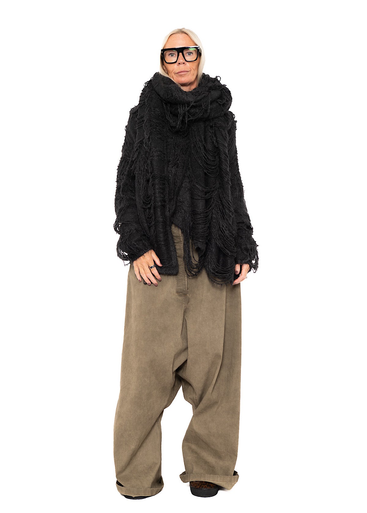 LADDERED SILK KNIT SCARF