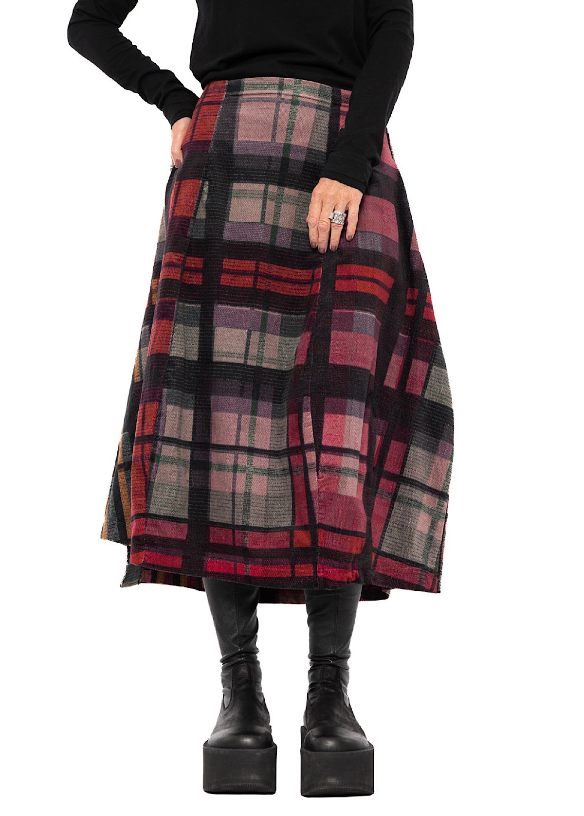HERITAGE CHECK BALLOON SKIRT