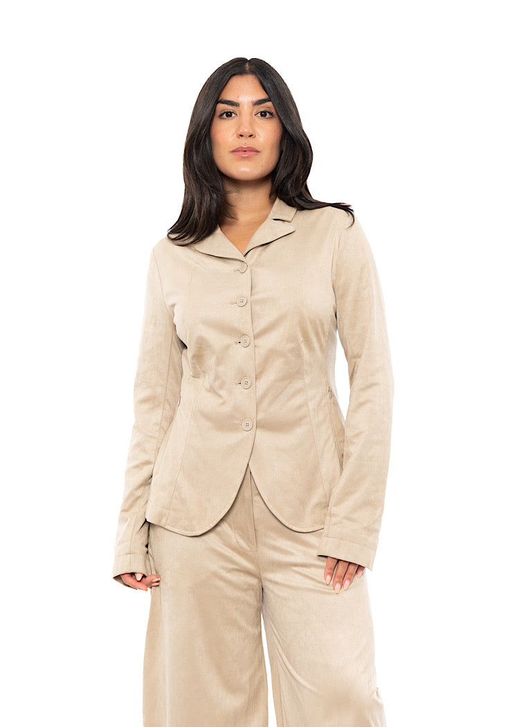 FAUX SUEDE TAILORED JACKET