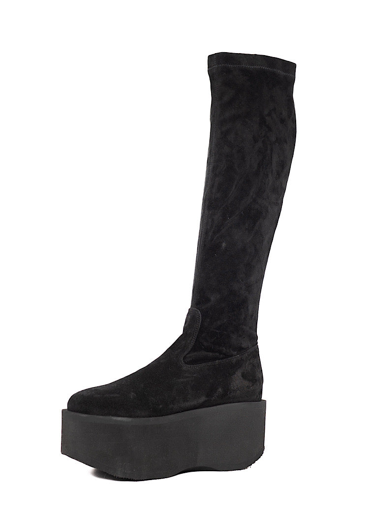 STRETCH SUEDE PLATFORM BOOT