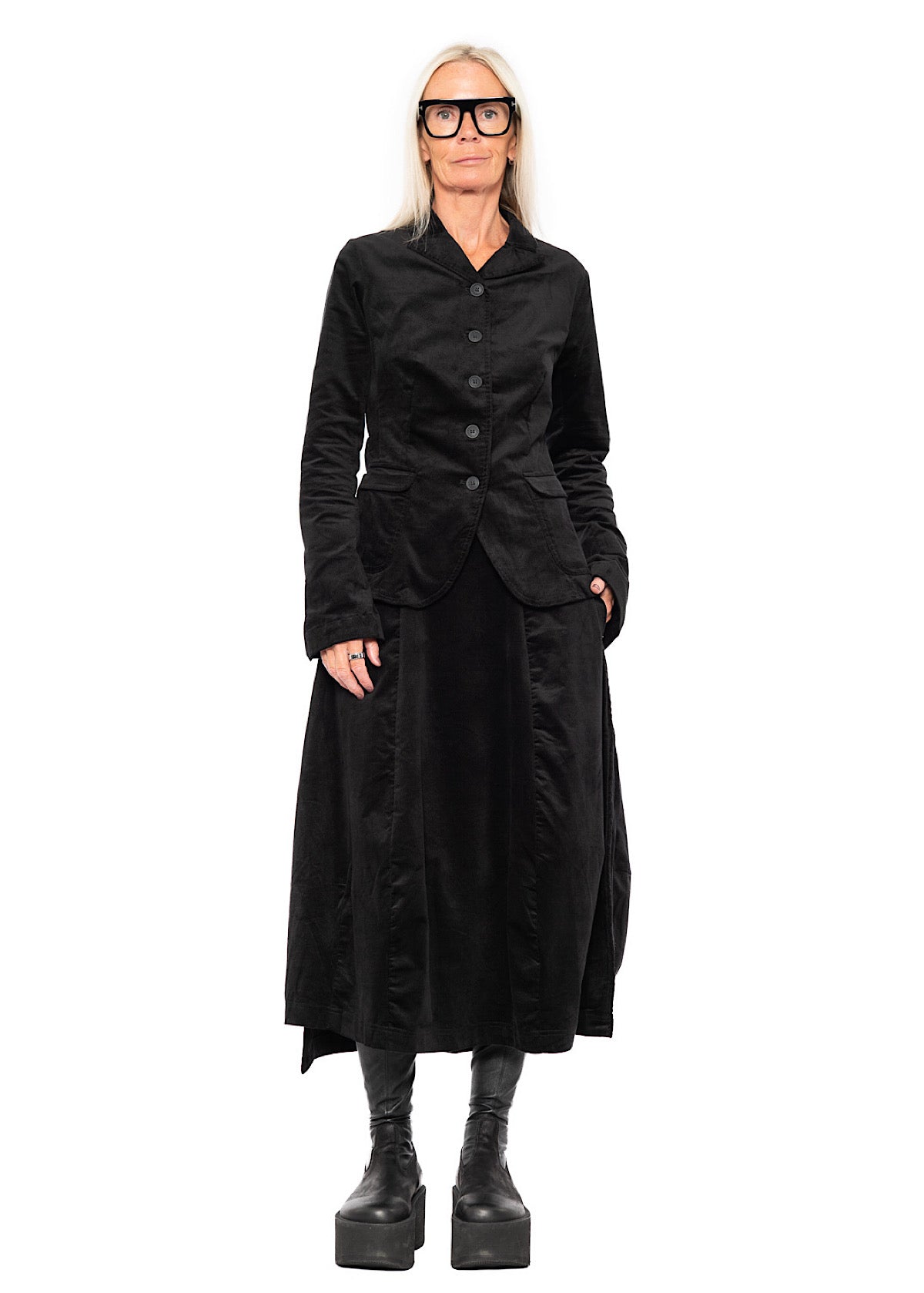 STRETCH-VELVET BALLOON SKIRT