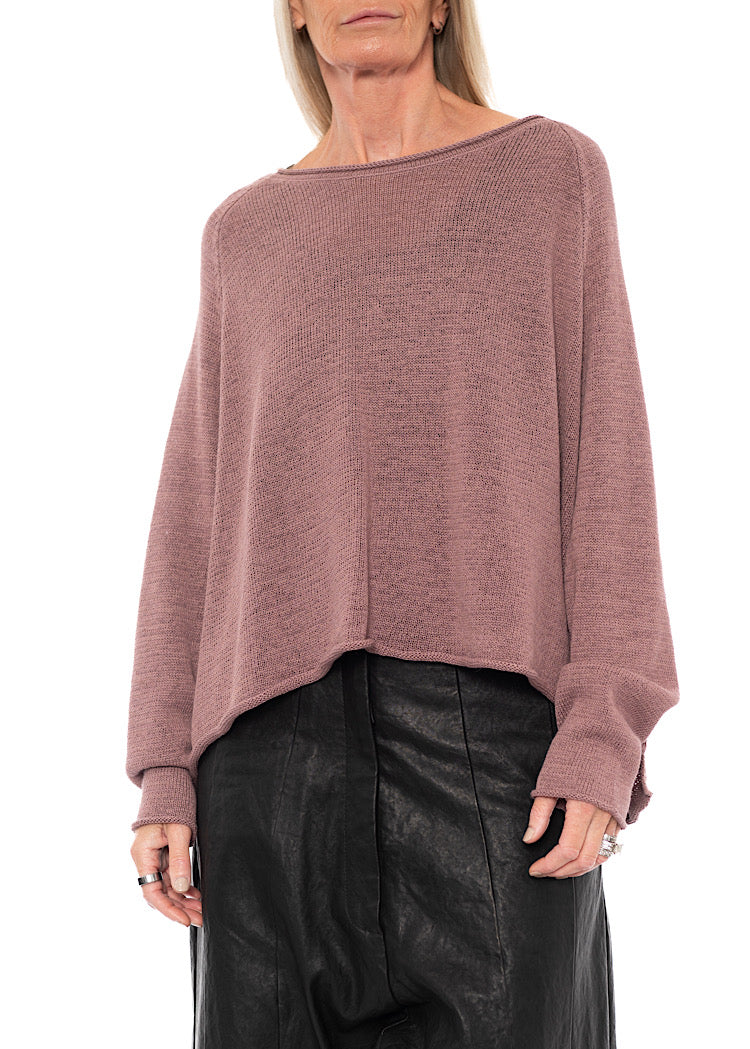 LINEN-BLEND KNITTED PULLOVER