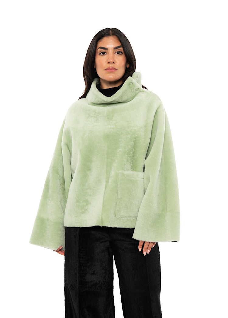 REVERSIBLE FUR-FINISHED PULLOVER