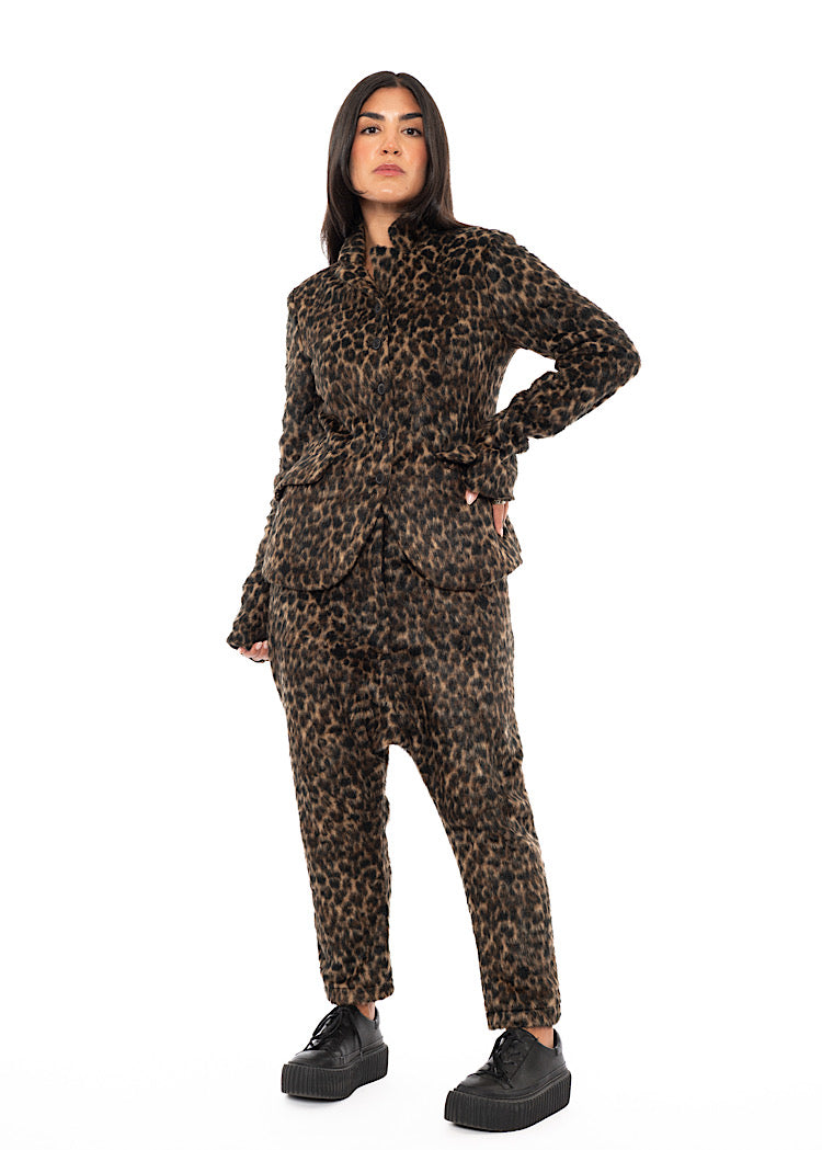 FAUX FUR LEOPARD TROUSER