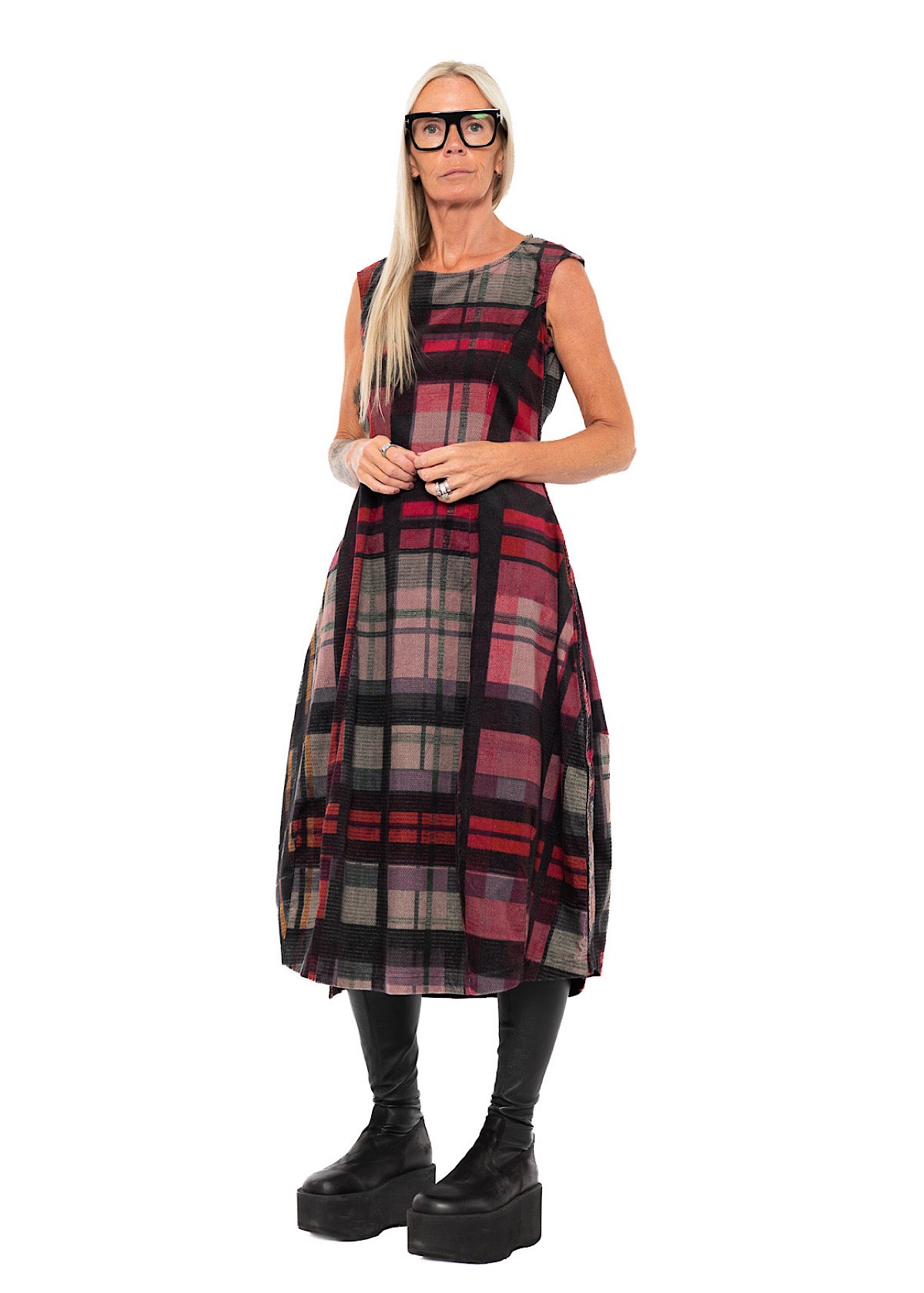 HERITAGE CHECK BALLOON DRESS