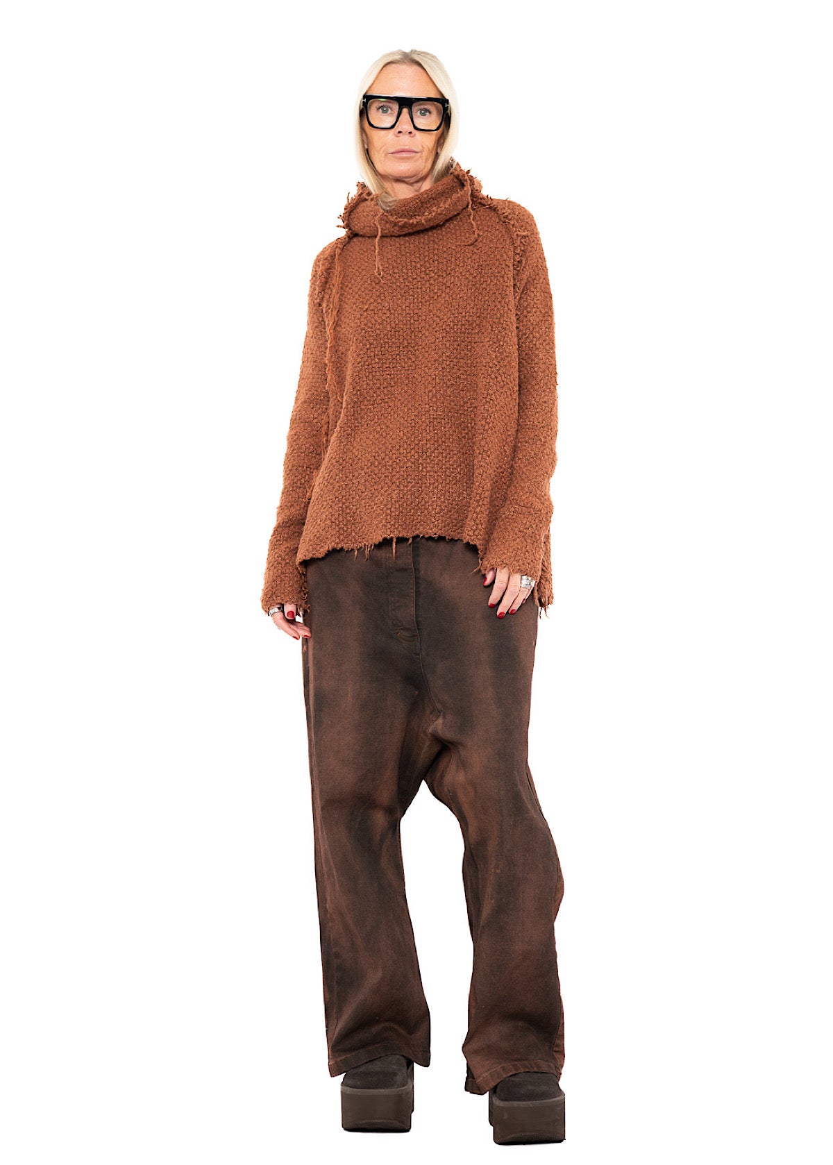 TEXTURED SILK KNIT PULLOVER